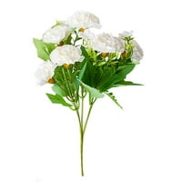 HI.Fancy Umjetni karanfil Buket simulacijski dekor Početna Ured ukras Tkanina Lažni cvijet, bijeli