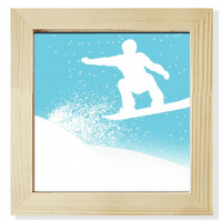 Sportski skijanje akvarel ilustracija uzorak Square Square Frame Frame Wall StolPop displej