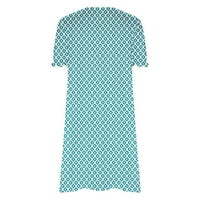 Ernkv Ženska mini haljina zazor cvjetni gradijent etnički print ruffle rukavac V izrez za izrez Elegantni