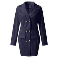 Plus veličine Zip up dukseve za žene Ženska jakna za snijeg Ženski modni dvostruki tanki uredski kaput