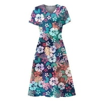Haljina za žene Ljeto Ležerne prilike Floral Print Kratki rukav V-izrez V-izrez