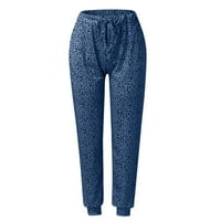 Ženske ležerne pantalone Ljetne leopard ispise hlače dno hlače plavi xxl