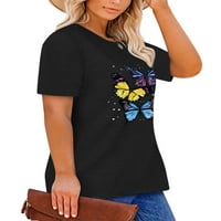 Plus size Leptir Ženska košulja Grafički cvjetovi Majice Ležerne prilike Cvjetni majica kratkih rukava