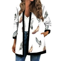 GDFUN ženska jeseni i zimska modna kasutarna štampana jakna s dugim rukavima - Zip up hoodie zip up dukseve za žene