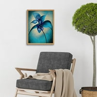 Sažetak plava orhidejna cvjetna modernog umjetničkog ispisa uokvireni zidni dekor
