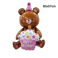 TRCompare Ins 4D Pink medvjed zagrli tortu Foil Balloon Girl Baby Happy Birthday Party Favori Pokloni