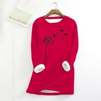 Ženska pulover duksela Ležerna majica za ispis debela dukserica Zimska posada vrata toplo meka modna donje rublje Najpopularnije majice