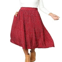 Kiapeise Women Dot Print Long suknja Visoko struk Boho cvjetna midi suknja Contea-line Grunge Maxi Skirt Streetwear