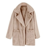Ženski kaput dugi rukavi modni zimski topli debeli džepovi jaknu kardigan kaput