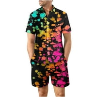 Yuwull Podudaranje kratkih setova za muškarce, muški havajski setovi casual gumb prema dolje odijelo za cvijeće od tiskane ljetne elastične košulje na plaži i kratke hlače za odmora