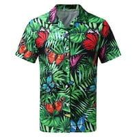 Ayolanni Muška povremena havajska majica Muška havajska košulja za tisak kratkih rukava