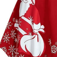 Zimske haljine za vjenčanje za žene plus veličine Božićne žene Santa Snowflake Print Plaid Patchwork