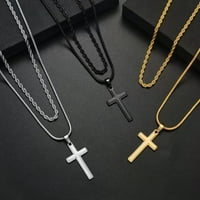 Slojedna križna ogrlica za muškarce nehrđajućeg čelika Cross ogrlice slojevito lančani užad ZNANSKI