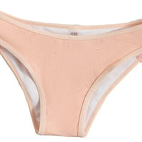 LISTURSWIND 3-komadni bikini set bikinija, čvrsti boja sjajni halter podstavljeni vrhovi + ruff thengs