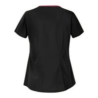 Štedne majice za žene Asimetrični vrat kratki košulju Casual Comfy pulover TOPLJENI Džepna radna uniforma