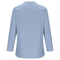 Fanxing Women Pamučna majica Ljeto V bluza izreza valjana rukava s rukavima dolje posteljina tunička vrhova XS, S, M, L, XL, XXL, XXXL, XXXXL