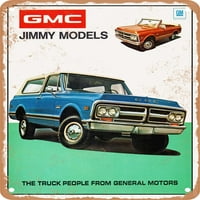 Metalni znak - GMC Jimmy Modeli Vintage ad - Vintage Rusty Look