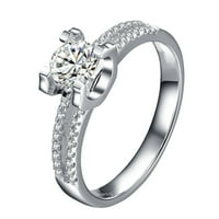 Ženski cirkonski dijamant personalizirani prsten za angažman princeze