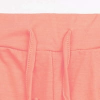 Crvene hlače Žene, dvodijelni čvrsti casual top setovi dugih rukava nose sportske pantalone za žene