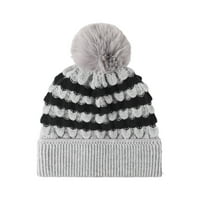 Topli pleteni šešir za žene i muškarce prugaste zimske na otvorenom za hladno vrijeme