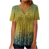 Charella ženska bluza za bluzu pulover Ležerne prilike za okrugli vrat Labavi majica kratkih rukava