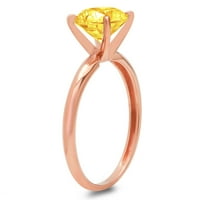 2.5ct okrugli rez žuta simulirana dijamant 14k ružičasta ruža zlatna graviranje izveštavanja godišnjica