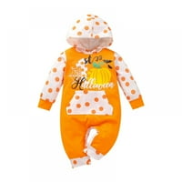 Moja 1. Halloween Newborn Baby Boy Devojka odjeća za odjeću s kapuljačom, jednodijelni kombinezon s