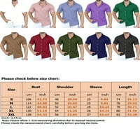 NIUER MEN vrhovi letnje majice kratkih rukava dolje bluza Ležerna majica rever vrat TEE Army Green S