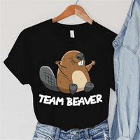 Slatka ekipa Beaver tiskane majice za žene kratki rukav smiješni okrugli vrat kratkih majica Ležerne