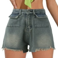 Traper kratke hlače Žene visokog struka traperica sa džepovima sa džepovima
