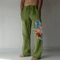 Muške casual pantalone pantalone zalažu pamučne platnene od tiskane vrećice sa dnevnim boravke visokog