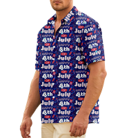 4. jula muška havajska majica USA Nacionalna zastava Grafička majica ovratnik 3D print casual svakodnevno