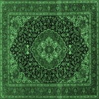 Ahgly Company Zatvoreni pravokutnik Medaljon Smaragd zelene tradicionalne prostirke, 8 '12 '