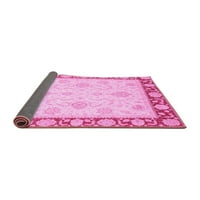 Ahgly Company Zatvoreni kvadratni orijentalni ružičasti ružičasti tradicionalni prostirke, 6 'kvadrat