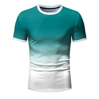 Muški proljetni ljetni casual sportovi Colorblock gradijent okrugli vrat Pulover kratki rukav majica