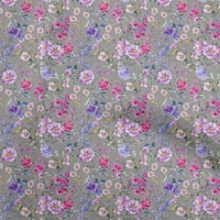 Onuone Rayon siva tkanina Floralna tkanina za šivanje tiskane plafne od dvorišta široko