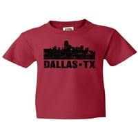 Inktastic Dallas Texas City Skyline sa Mladićom majicom Grunge
