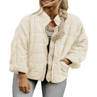 Avamo labavi žene zimski patent zatvarač gore s toplim kaputom od jakne od pune boje dugih rukava na