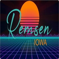 Remsen Iowa Vinil Decal Stiker Retro Neon Design