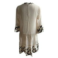 Ljetna haljina od ramena Veličina ispisa plus leopard pamučna labava modna haljina