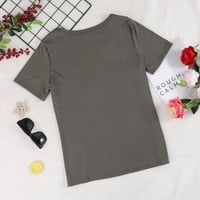 Košulje za žene Grafički gumb Tee Cut Tops Slim ugrađene majice dolje niske majice Thirts Thirts Womens