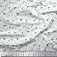 Soimoi Satin svilena tkanina Magnolija i hummingbird noćno trošenje tkanine za ispis pored dvorišta