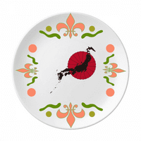Japanski grb mapa uzorak cvijeća keramika ploča ploča za večeru jelo za večeru