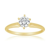 SI 1 2CTW dijamantski zaručni prsten u 14k žutom zlatu