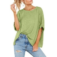 Žene prevelike majice Ljeto Ležerne prilike kratkog rukava, cethrio, zelena, veličina L