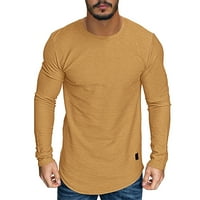 Wozhidaoke majice za muškarce muške osnovne čvrste boje dugih rukava na dugim rukavima The Top bluza