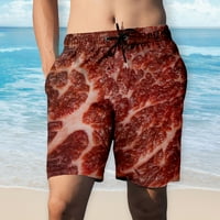 DMQupv Board Shorts Muške muške hrane Realistične 3D tiskane ljetne kratke hlače Plaže Swims Swim Swim