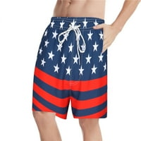 Dan nezavisnosti Swim trunks, muške ljetne plažne kratke hlače zvijezde i speperiranje za sušenje kratkih