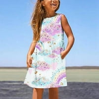 Odieerbi Kids Haljina Teen Girls Slatke haljine Toddler cvijet Višebojna haljina za ispis Dječja modna