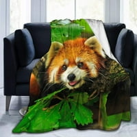 Love Snow i You Crvena panda deke Fleece Tekstilni dekor Slatka životinjska lagana baca za krevet za